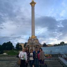 Mindy, counterparts and I at Maidan Nazelezhnosti in Kyiv